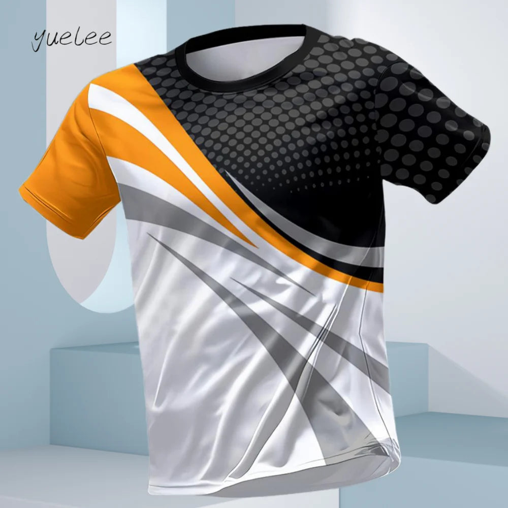 Summer Men's T-Shirt Breathable Running Fitness Sports Men Short Sleeve T-Shirt Casual O Neck Oversized T Shirt Daily Men's Tops