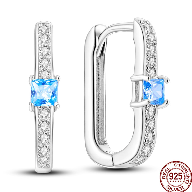 Earrings 925 Sterling Silver Colorful Shiny Zircon Earrings Temperament Charm Luxury Party Jewelry Gift Birthday Anniversary