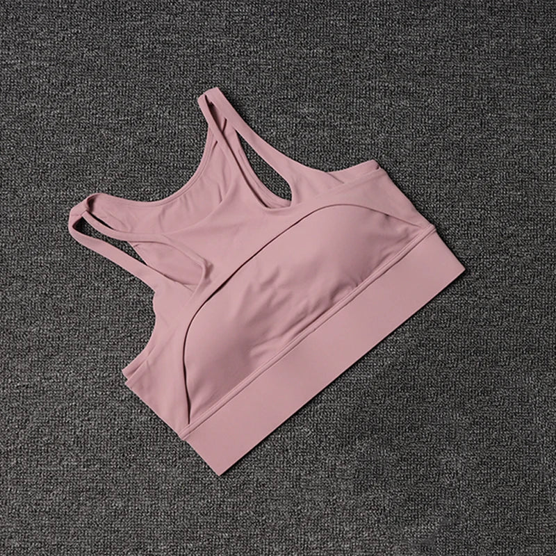 Sutiã Esportivo Vazado Sexy Fitness Academia Feminino Push Up Alto Impacto À Prova de Choque Roupa Íntima Top Curto Nu Mujer Sutiã de Yoga Feminino para Treino
