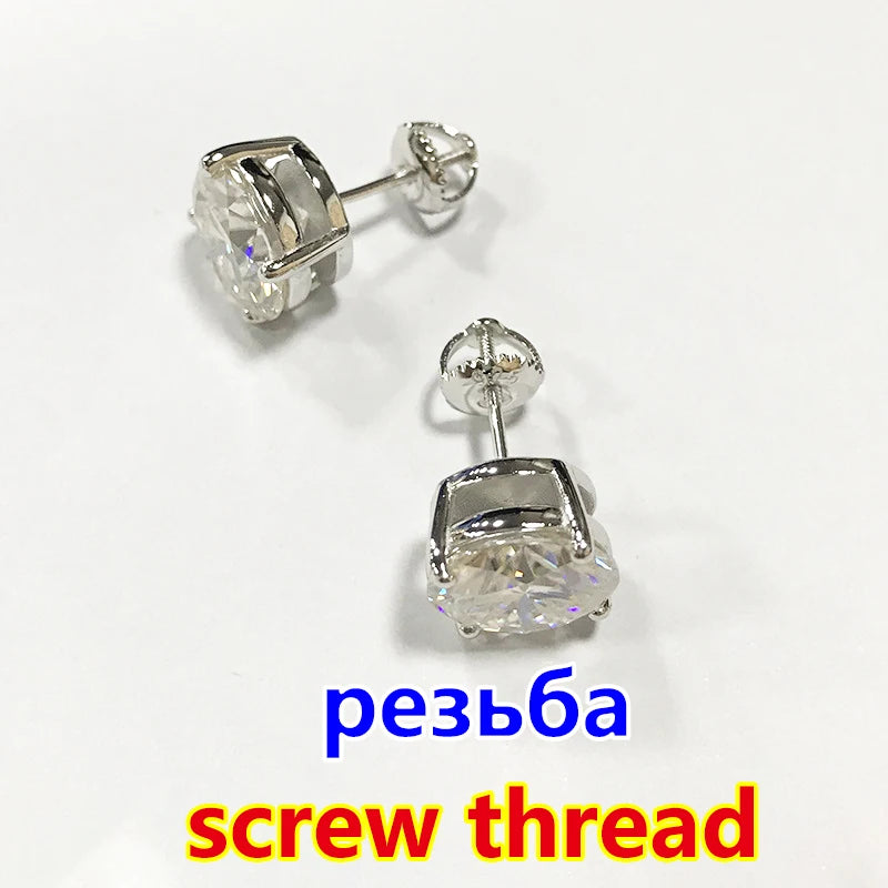 Premium 0.5-2ct Moissanite Diamond Stud Earrings for Women Orginal 925 Sterling Silver Screw Back Women Moissanite Earring 2026