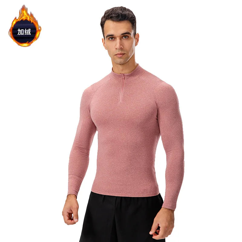 Camiseta Compressão Fleece Masculina Manga Longa — Calor e Performance