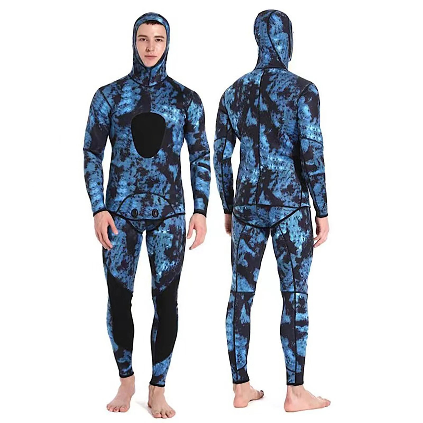 Roupas de mergulho em neoprene para mergulho autônomo, 3MM, inverno, quente, masculino, com capuz, para surf, zíper frontal, snorkeling, caça submarina, roupa de mergulho com capuz, Brasil