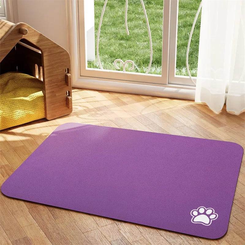 Tapete de Alimentação para Pets Absorvente para Cães e Gatos para Comida e Água Fácil de Limpar Jogo Americano para Pets Tapete para Cães de Secagem Rápida para Bebedores Bagunceiros