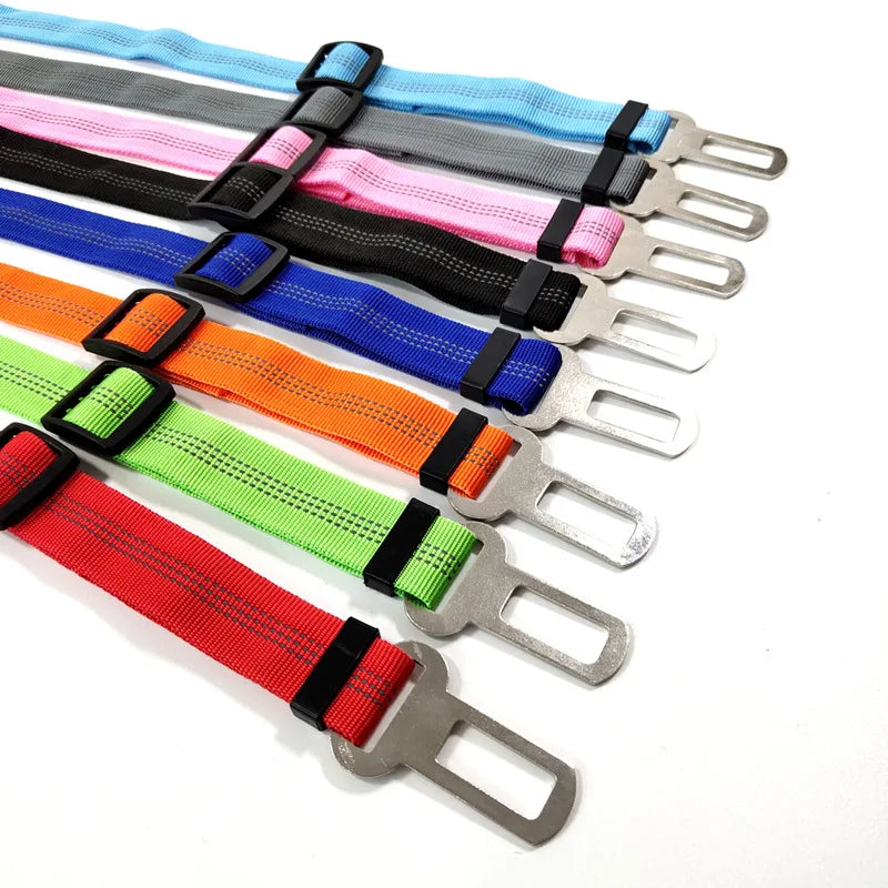 Cinto de Segurança Ajustável para Cães, Arnês para Cães, Nylon Refletivo, Amortecimento, Elasticidade, Acessórios de Viagem para Cães