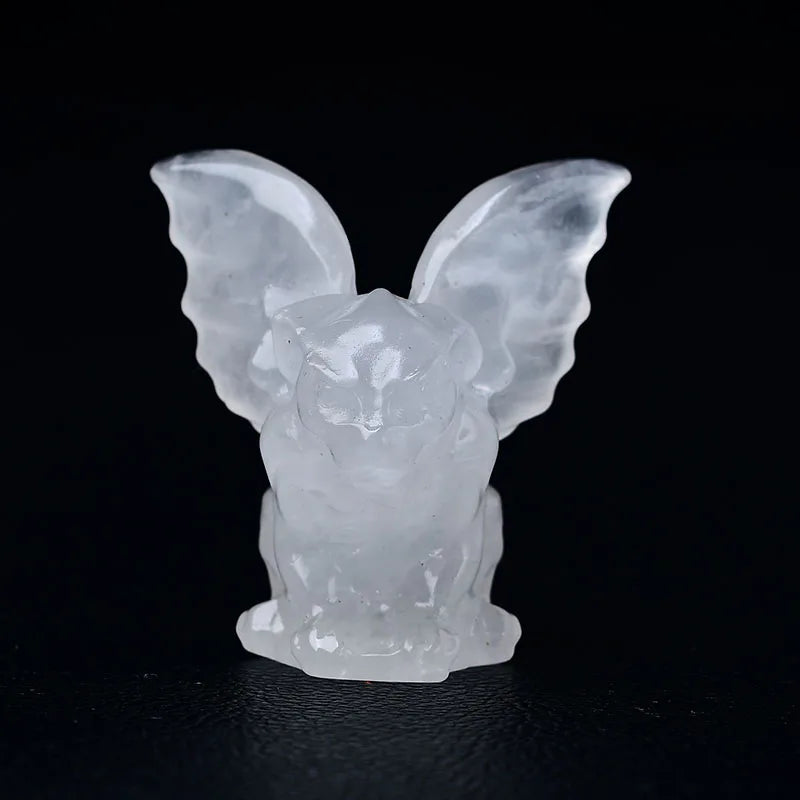 Estatueta de Gárgula de Cristal Decoração de Casa Bruxaria com Pedras Preciosas