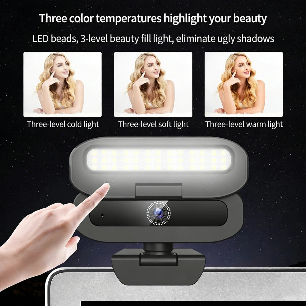 Computer camera, 4K - fill light - camera, USB camera,