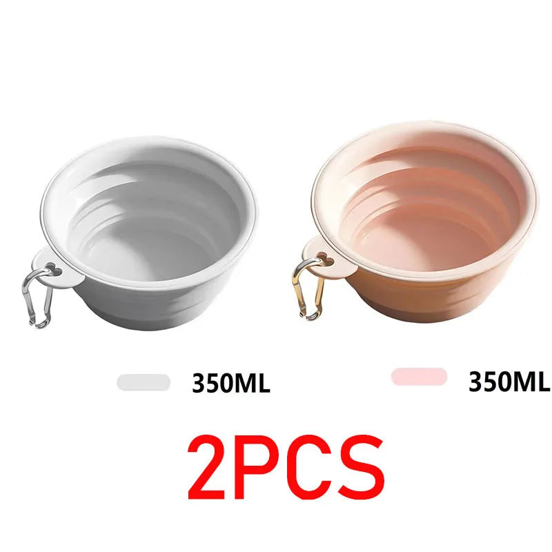 WonderNest 350ml Folding Dog Bowl Silicone 2-Pack