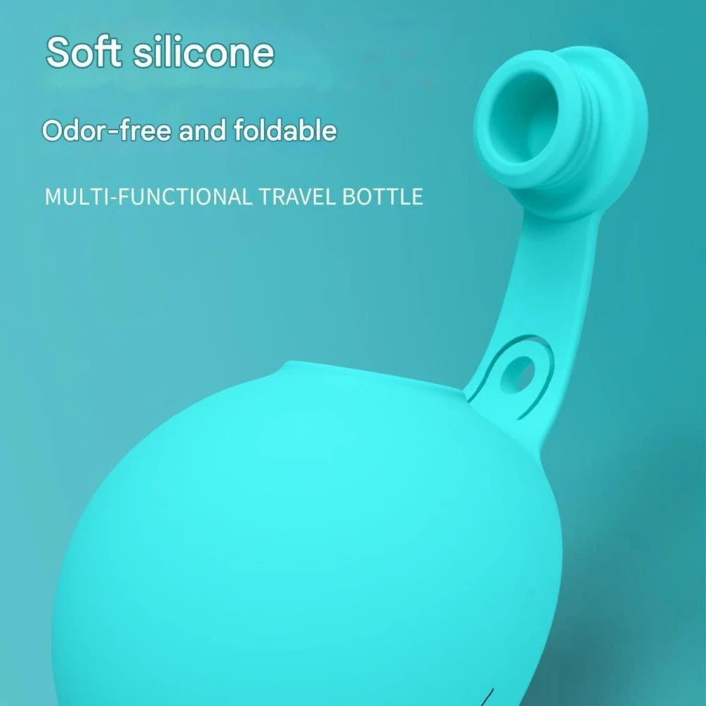 Garrafa de Água para Cães com Tigela de Silicone Removível, Construção em Aço Inox 285ml, Anti-Vazamento para Atividades ao Ar Livre como Caminhada