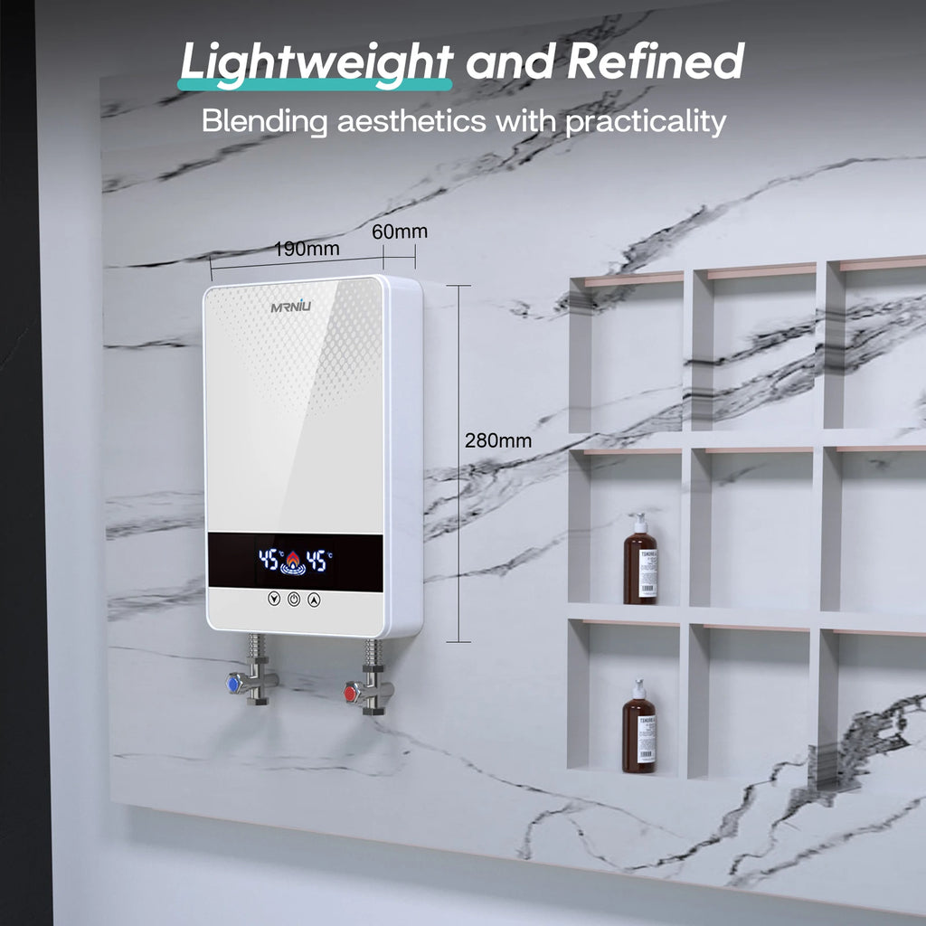 Aquecedor de Água Elétrico Instantâneo sem Tanque Chuveiro Banheiro Aquecedor de Água 220V 7000W Temperatura Automática para Casa e Hotel