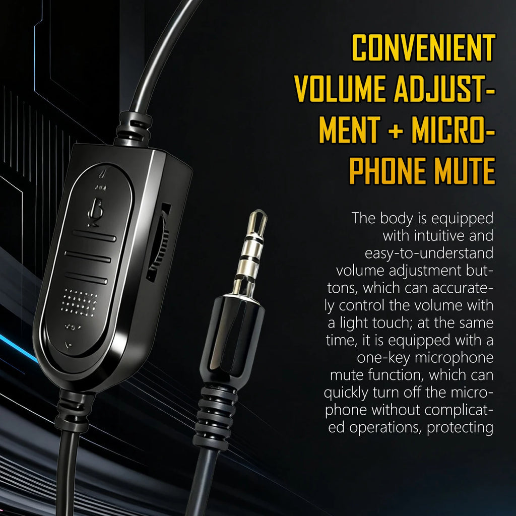 7260 Wired Headset with Mic，Ideal for Work Conferences、Study Documentation、Entertainment Gaming，Compatible with：PS4/PS5/Xbox One