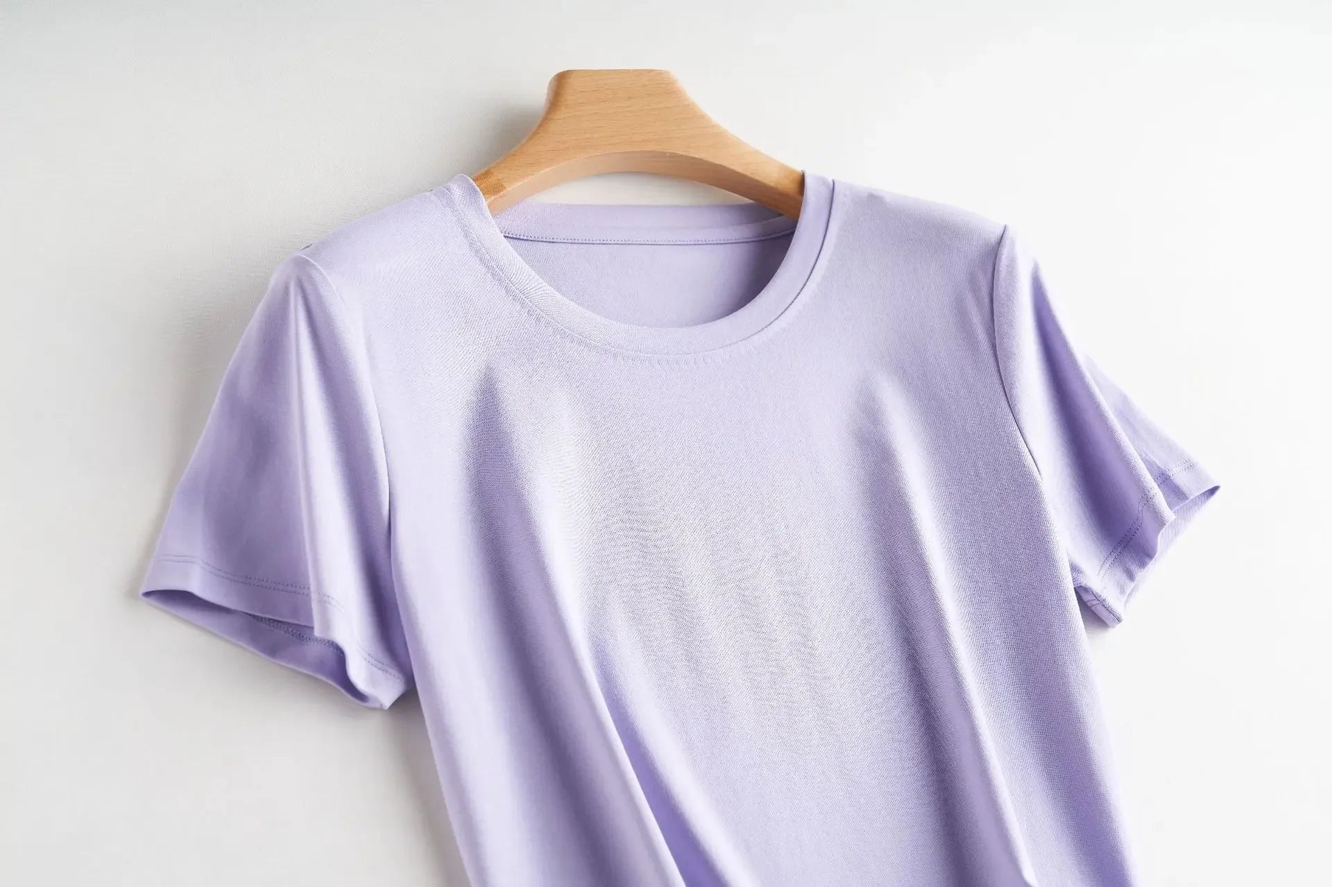 Camiseta Feminina Verão 2026 Gola V Manga Curta Algodão Casual Sólida Top Tees Solta Camisetas Básicas Camisas Femininas Tops Camisetas Femininas - verde escuro gola redonda P