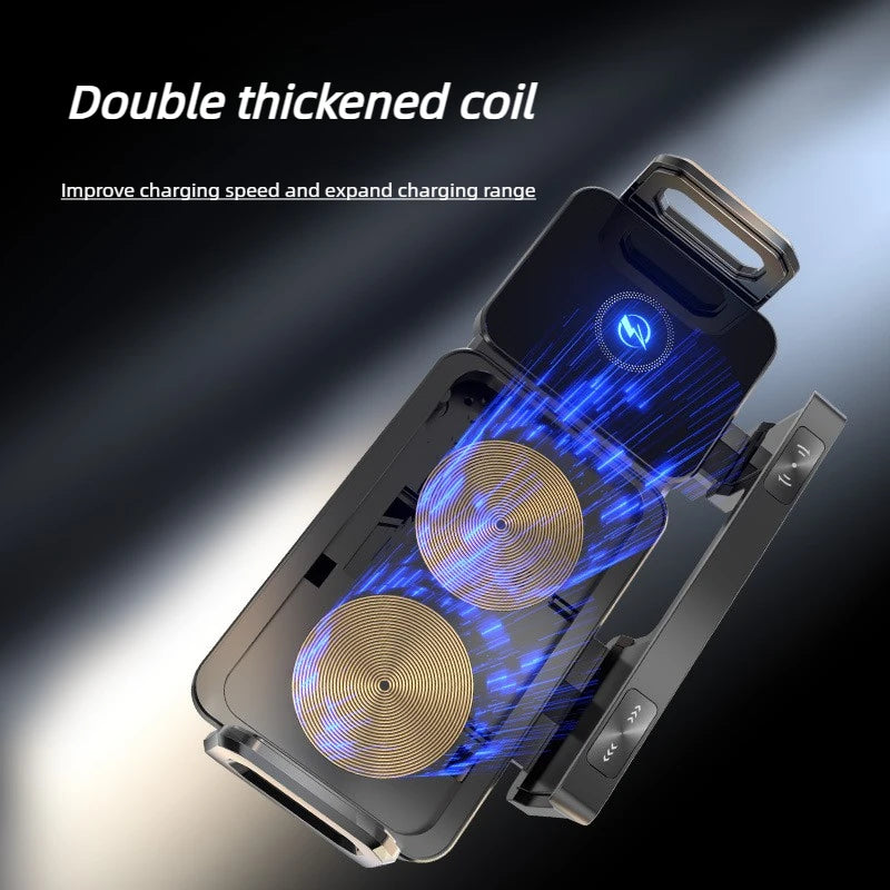 WonderNest Dual Coil Car Wireless Charger 90° Rotation Auto-Clamp