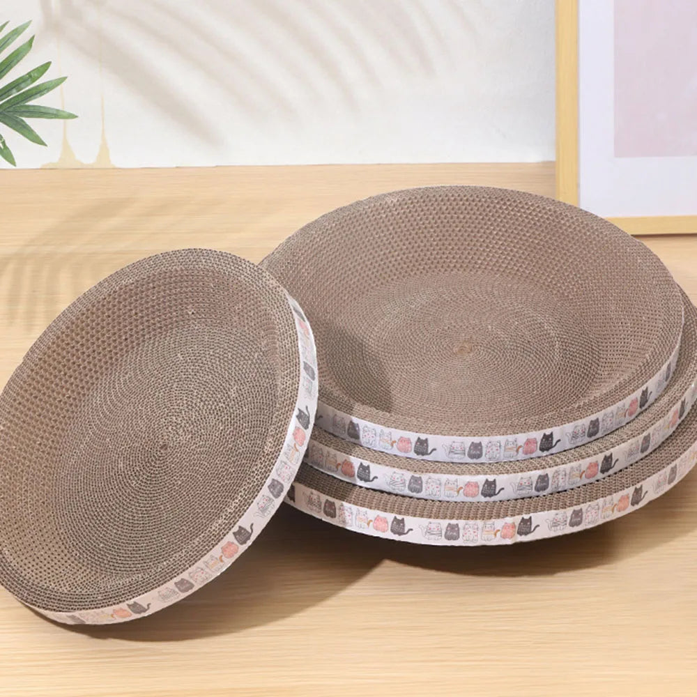 Brinquedos para Gatos Tamanho G Cama para Animais de Estimação Placa de Arranhar Tigela de Papelão Ondulado Almofada para Gatos Brinquedo Arranhador Oval Moedor de Garras Acessórios para Gatos