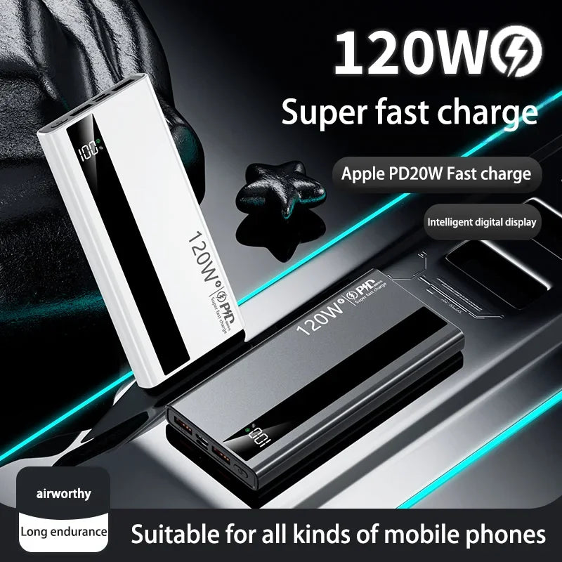Power Bank 500.000mAh 120W Carregamento Super Rápido Portátil de Alta Capacidade