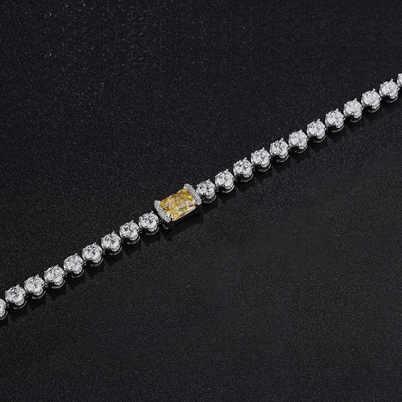 Luxuoso 18K Platina Sólida PT950 certificada flor lapidada 6*8 diamante amarelo cravejado grupo diamante elegante e requintada joia de presente