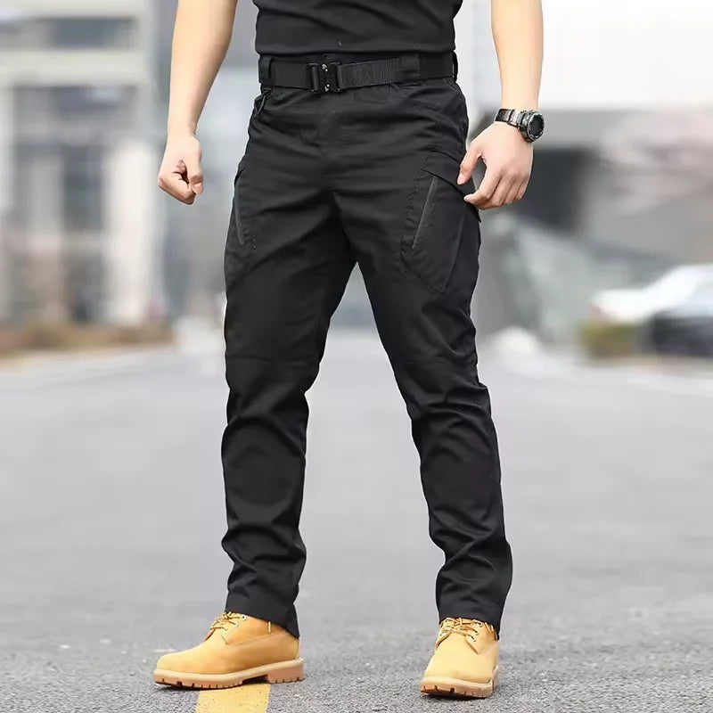 Novas Calças Táticas de Trabalho Masculinas Casuais Cargo Verão Multi-bolso Impermeáveis Calças de Trabalho Caminhada Treino Masculino