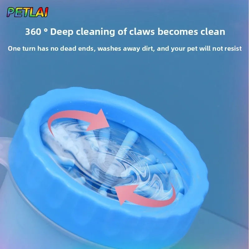 Copo limpador de patas de cachorro, gira para limpeza profunda, para casa, copo para limpar patas de gato, para lama suja, copo automático de lavar patas de animais de estimação