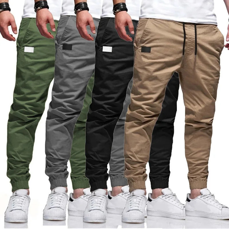 Novas Calças Masculinas Esportivas Casuais Moletom Jogger Cargo Masculina Harem Calça Lápis Calça de Moletom Multi-bolso
