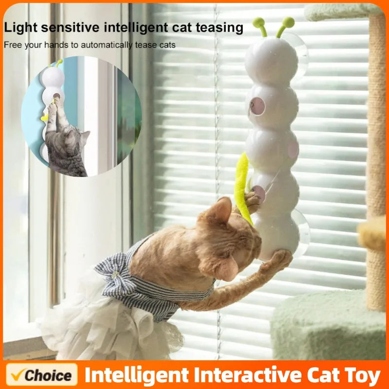 Intelligent Interactive Cat Toy Caterpillar Motion Activated Teasing Toy Automatic Emerging From The Hole Teasing Kitten Cat Toy