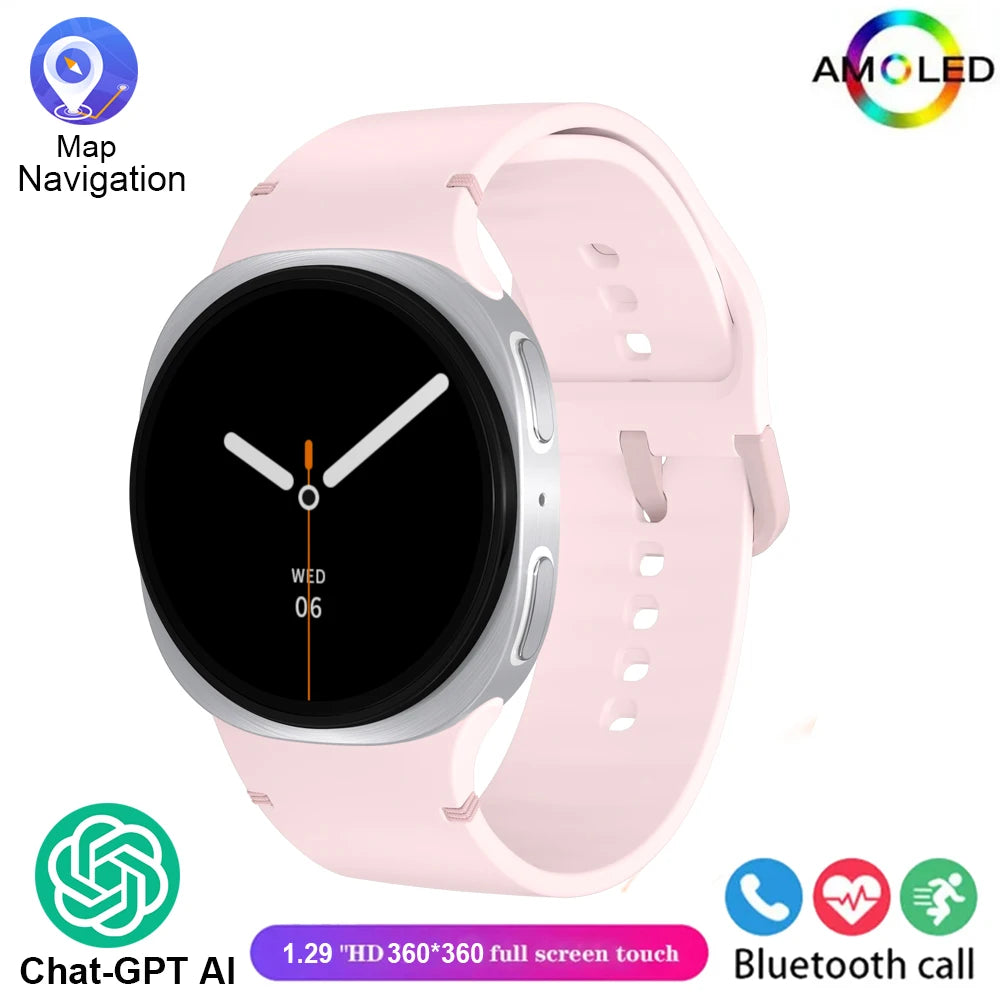 2025 Novos Relógios 8 Mini GPS Track Smart Watch para Homens Mulheres Saúde Esporte AMOLED Frequência Cardíaca Chamada Bluetooth Smartwatch À Prova D'água