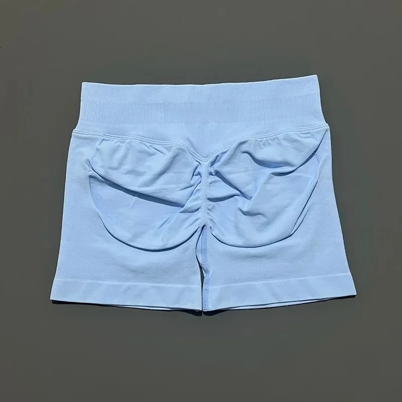 Conjuntos de Academia Femininos 2 Peças Impacto Sem Costura Fitness Yoga Roupa Esportiva Halter Top Shorts Roupa de Treino Corrida Roupa de Academia