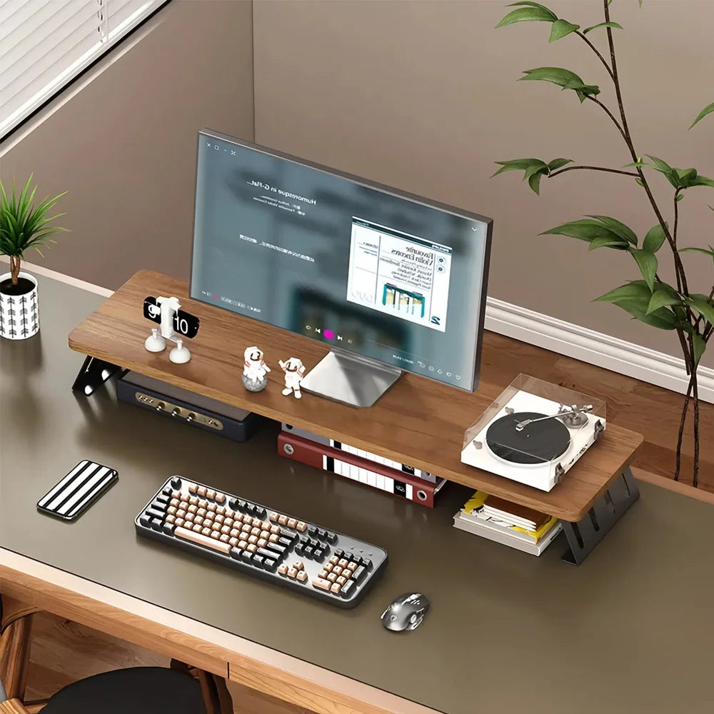 WonderNest Suporte de Mesa de Madeira para Dois Monitores
