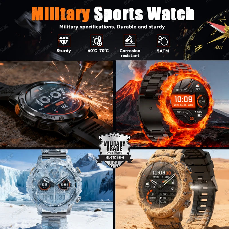 Military T-Rex 3 Ultra 1000mAh 5ATM Flashlight Heart Rate