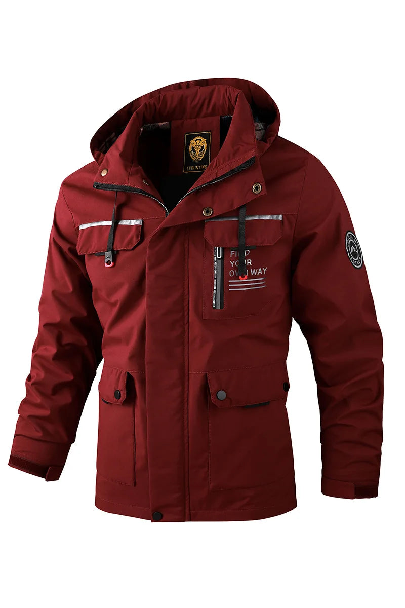 Jaquetas Casuais Quebra-Vento Masculinas de Moda Jaqueta com Capuz Masculina Impermeável para Área Externa Soft Shell Casaco de Inverno Roupas Quentes Tamanhos Grandes