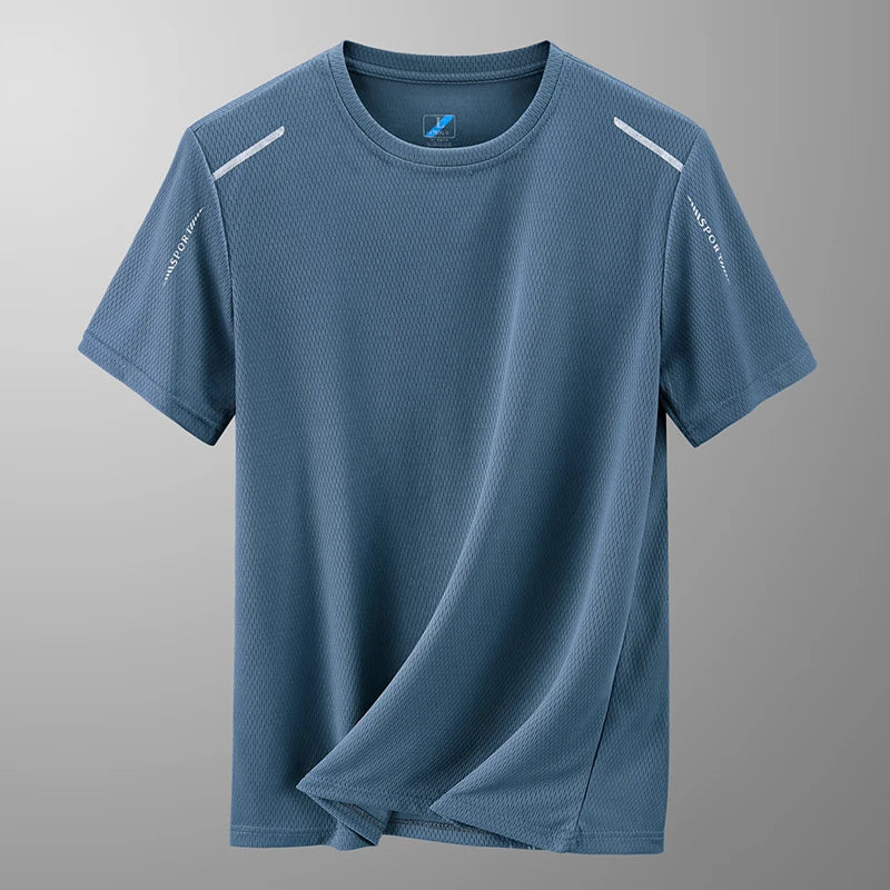 Camisetas Masculinas de Verão 2026 de Secagem Rápida YJKVUR com Gola Redonda e Absorção de Umidade, Malha, Esportivas, para Corrida, Academia, Treino, Mangas Curtas