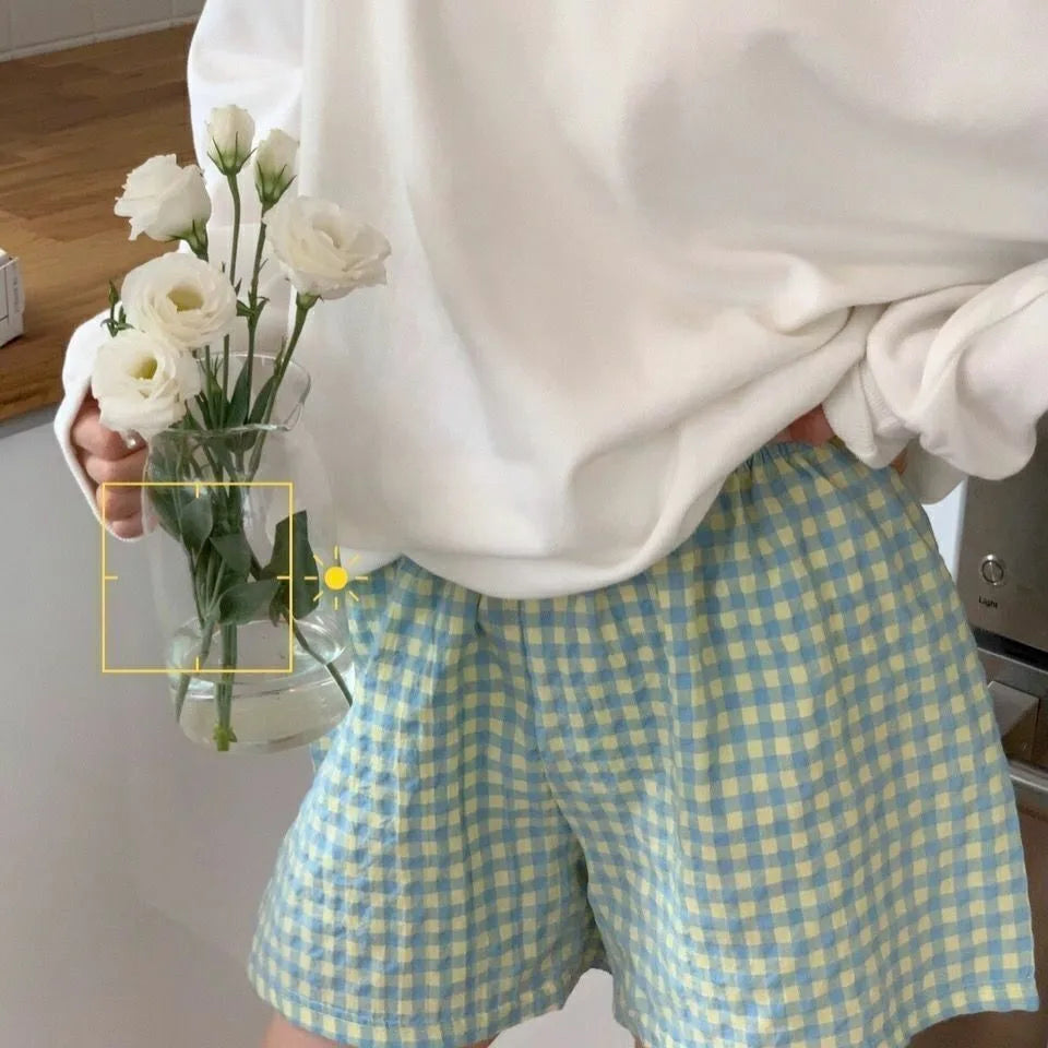 Calça Feminina Pantalona de Algodão Fina para o Verão Nova Roupa de Dormir Casual Solta Estilo Preguiçoso BF Corte Reto Caimento Solto Cintura Alta
