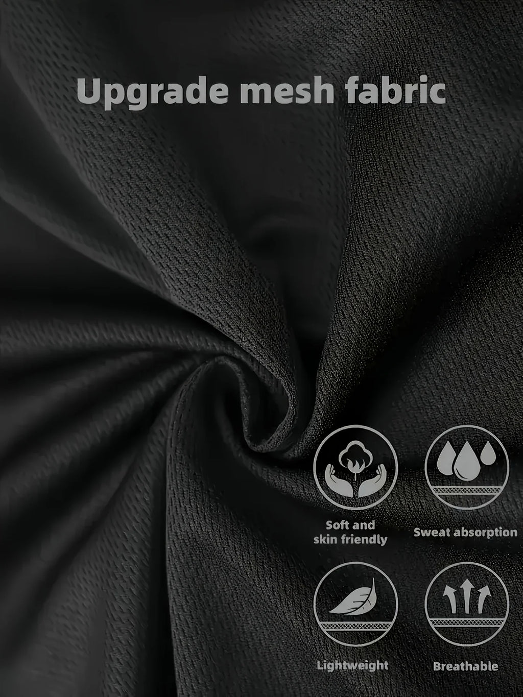 Camiseta Esportiva Masculina com Estampa de Letras, Respirável, Leve e Confortável para o Dia a Dia