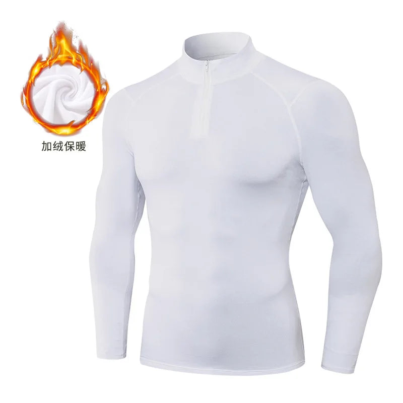 Camiseta Compressão Fleece Masculina Manga Longa — Calor e Performance