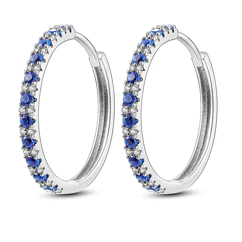 Love Heart Earrings 925 Sterling Silver Original Shining Zircon Heart Hoop Earrings For Women Wedding Anniversary Jewelry Gift