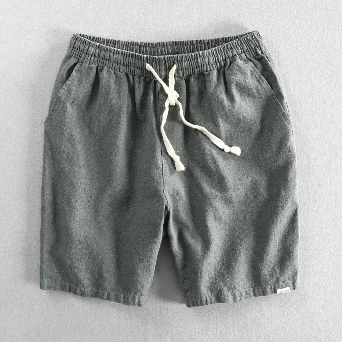 Shorts Masculino Verão Algodão Linho Japão Cor Lisa Praia Férias Casa Masculina Simples Casual Slim Fit Harajuku Macio Fino