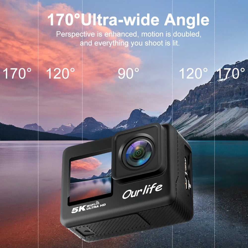 Ourlife 5K30FPS Action - Camera 2.0'' - Touch LCD 170°