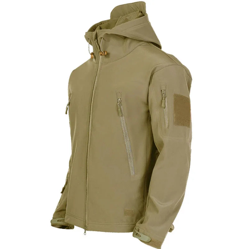 Jaquetas Militares Masculinas Soft Shell Shark Skin Táticas Corta-vento Impermeáveis Jaquetas Masculinas de Combate Casacos Bomber Masculinos com Capuz