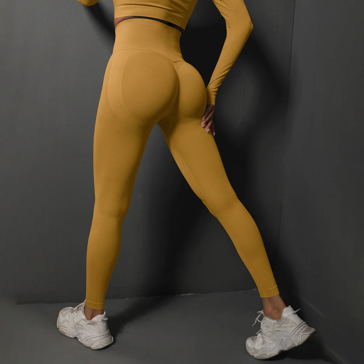 Legging Yoga Feminina Cintura Alta Sem Costura Push Up Legging Esportiva Fitness Corrida Levanta Bumbum Altamente Elástica Legging de Academia