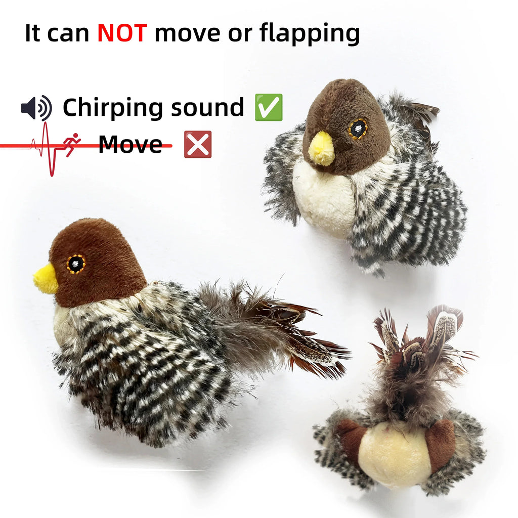 Brinquedos Interativos Laváveis para Gatos, Pássaro Voador de Pelúcia, Brinquedo com Chiado para Gatos, Brinquedo de Pardal com Catnip, Pássaro de Simulação com Canto Vívido, Interativo