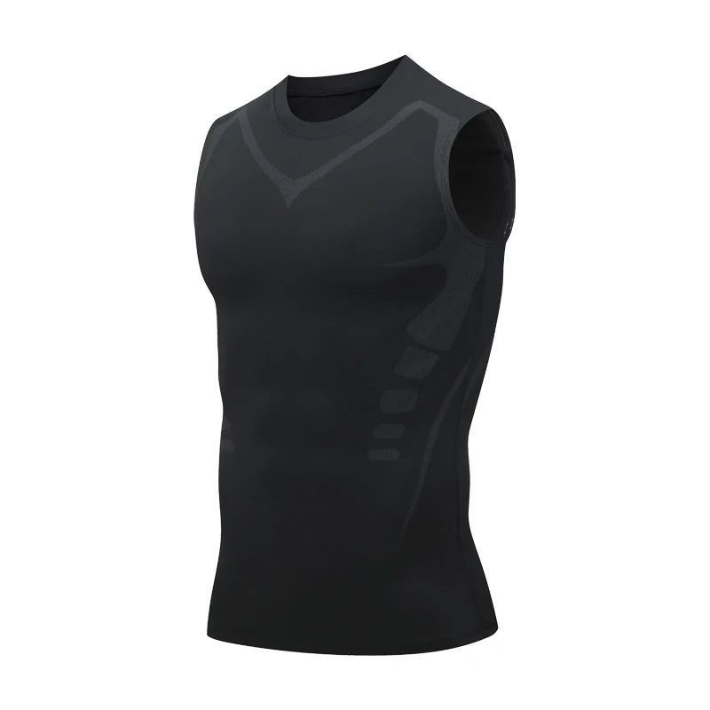 Camiseta Regata Masculina de Compressão Roupa de Ginástica Sem Mangas Dry Fit Estampada Esportiva Masculina Fitness Musculação Regata de Treino Musculosa