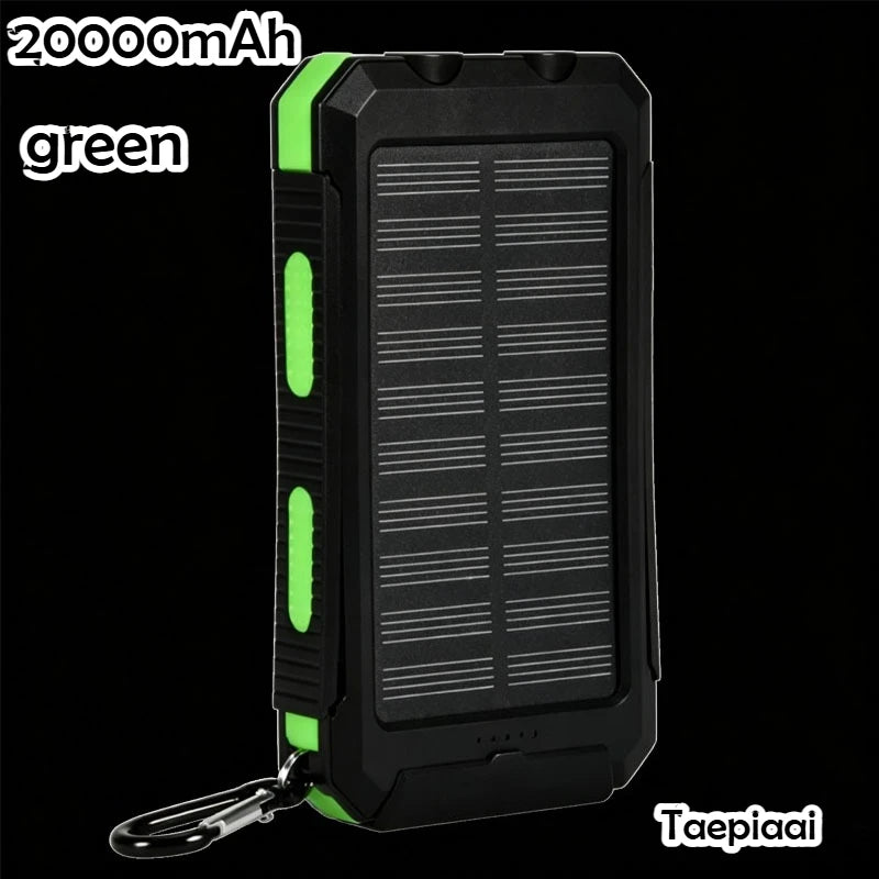Solar Power Bank 20000mAh Portable Charging Strong LED Light