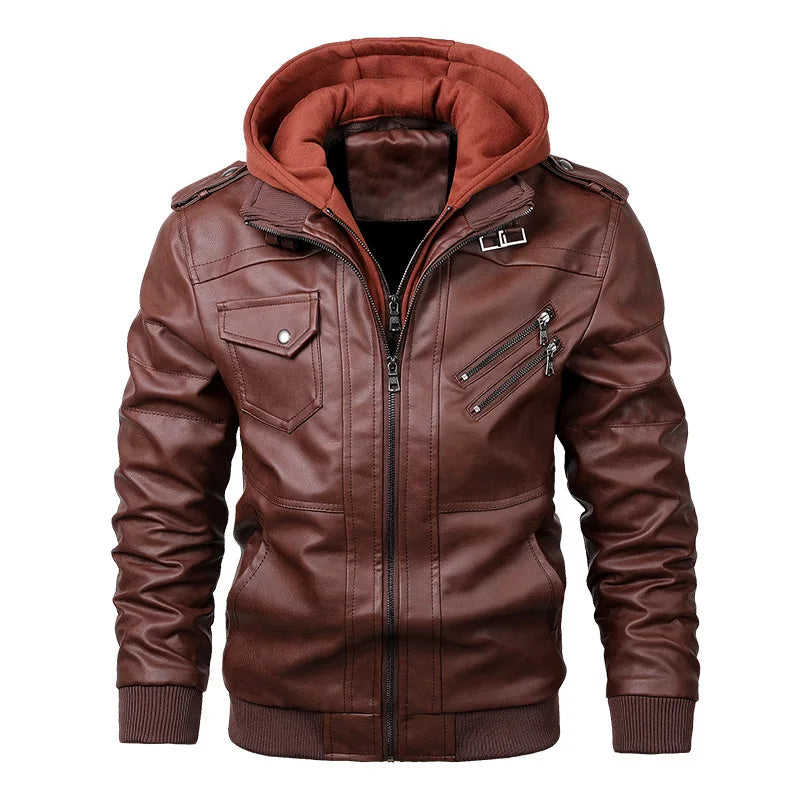 Jaquetas de Couro Masculinas Novas KB Jaqueta PU de Motociclista Casual Outono Casacos de Couro de Motociclista Marca de Roupa Tamanho UE SA722