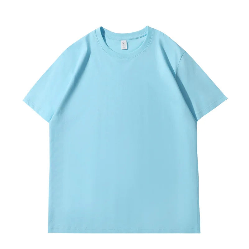 Camiseta de Verão Feminina Algodão 2026 Cor Sólida Solta Camiseta Casual Coreana Tops Malha Camisola Manga Curta Gola O Feminina Top Tees 1 - Preto XXXL