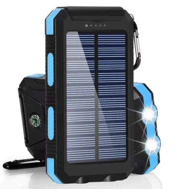 Solar Power Bank 80000mAh Portable Charging Strong LED Light