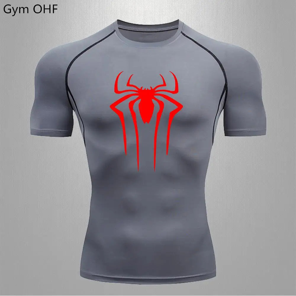 Camiseta Compressão Masculina Spider — Performance e Visual Único
