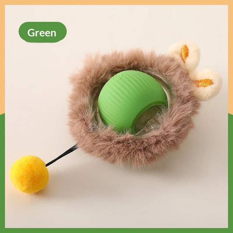 Gato Brinquedos Inteligentes Automáticos Bola Rolante Cauda Falsa Recarregável Elétrico Pet Interativo Brinquedo Cão Gato Treinamento Imita Caudas de Rato