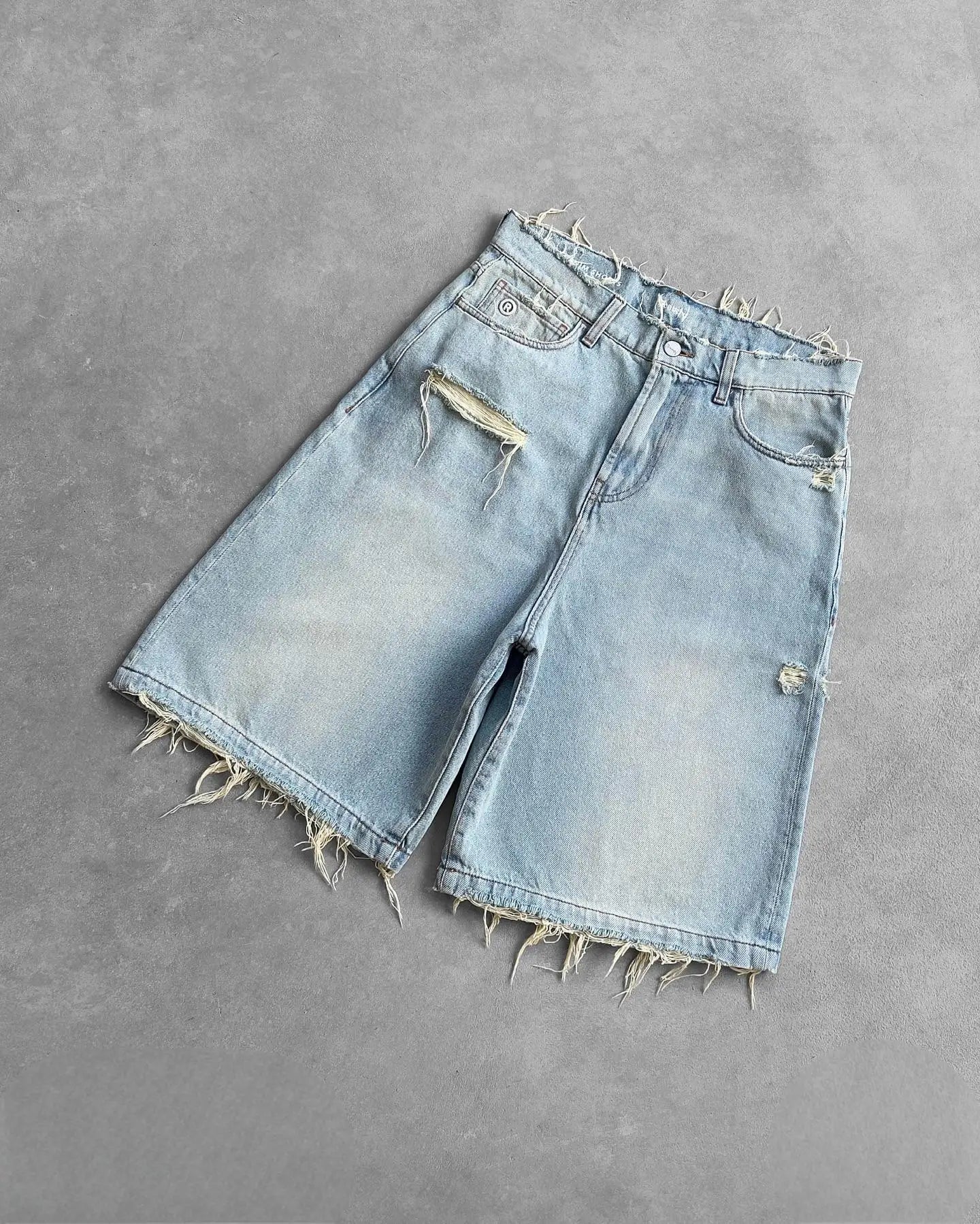 Calça Jeans Reta Masculina Rasgada com Buracos Lavada Comprimento do Tornozelo Solta Lisa Braguilha com Zíper Bolsos Casual 2025