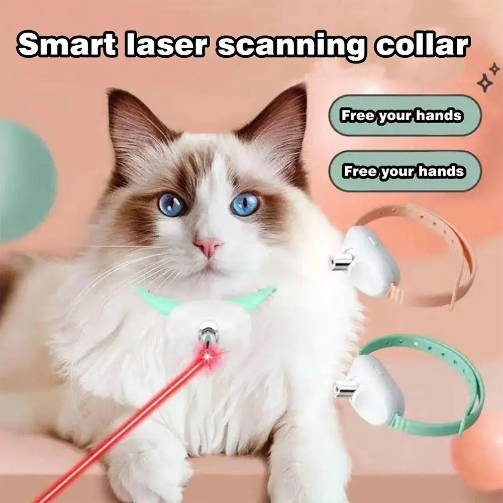 Coleira Inteligente de Brinquedo Laser para Gatos Recarregável Infravermelho Automático Interativo para Aliviar Ansiedade Suprimentos para Animais de Estimação