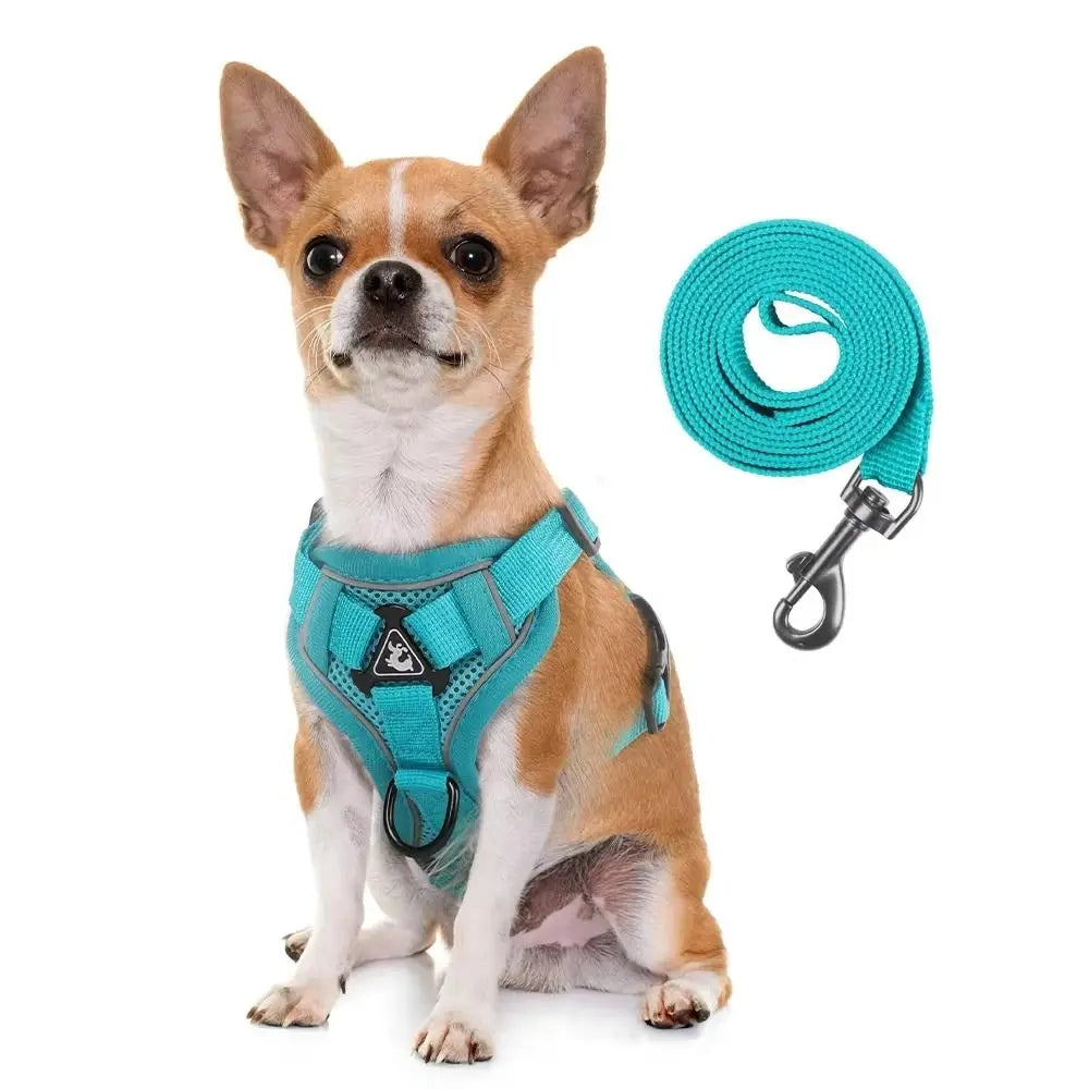 Reflective Trim Cat Harness Leash Breathable Universal Cat Harness Leash Set Adjustable Anti Escape Adjustable Cat Harness