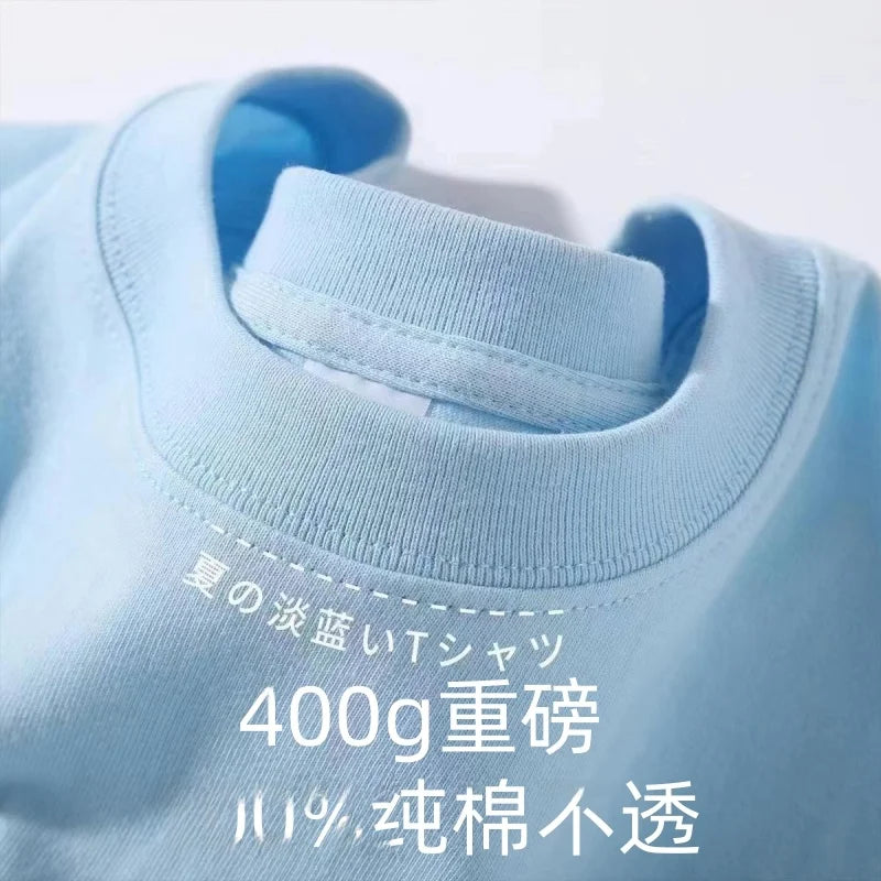 600g Heavyweight Pure Cotton Ort Sve T-irt Ex Summer Loose Casual Versatile  Color Base Irt Top
