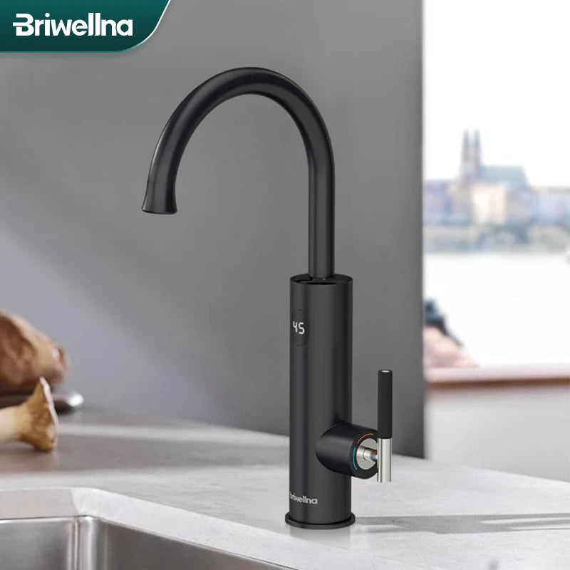 Aquecedor Elétrico de Água Briwellna 220V Aquecedor de Fluxo Torneira de Cozinha 2 em 1 Torneira Aquecimento de Água Sem Tanque Misturador Elétrico Geyser